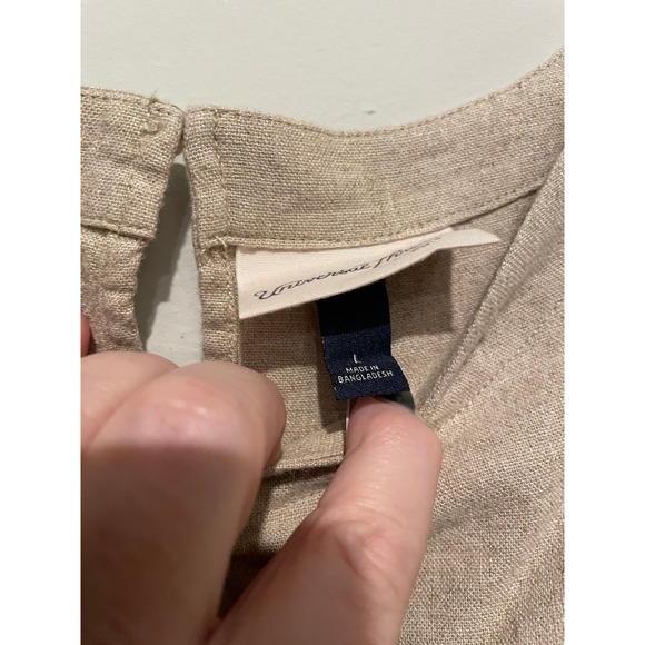 Universal Thread Womens Tan Linen Blend Side Button Sleeveless Shell Top L NWT - Picture 4 of 6